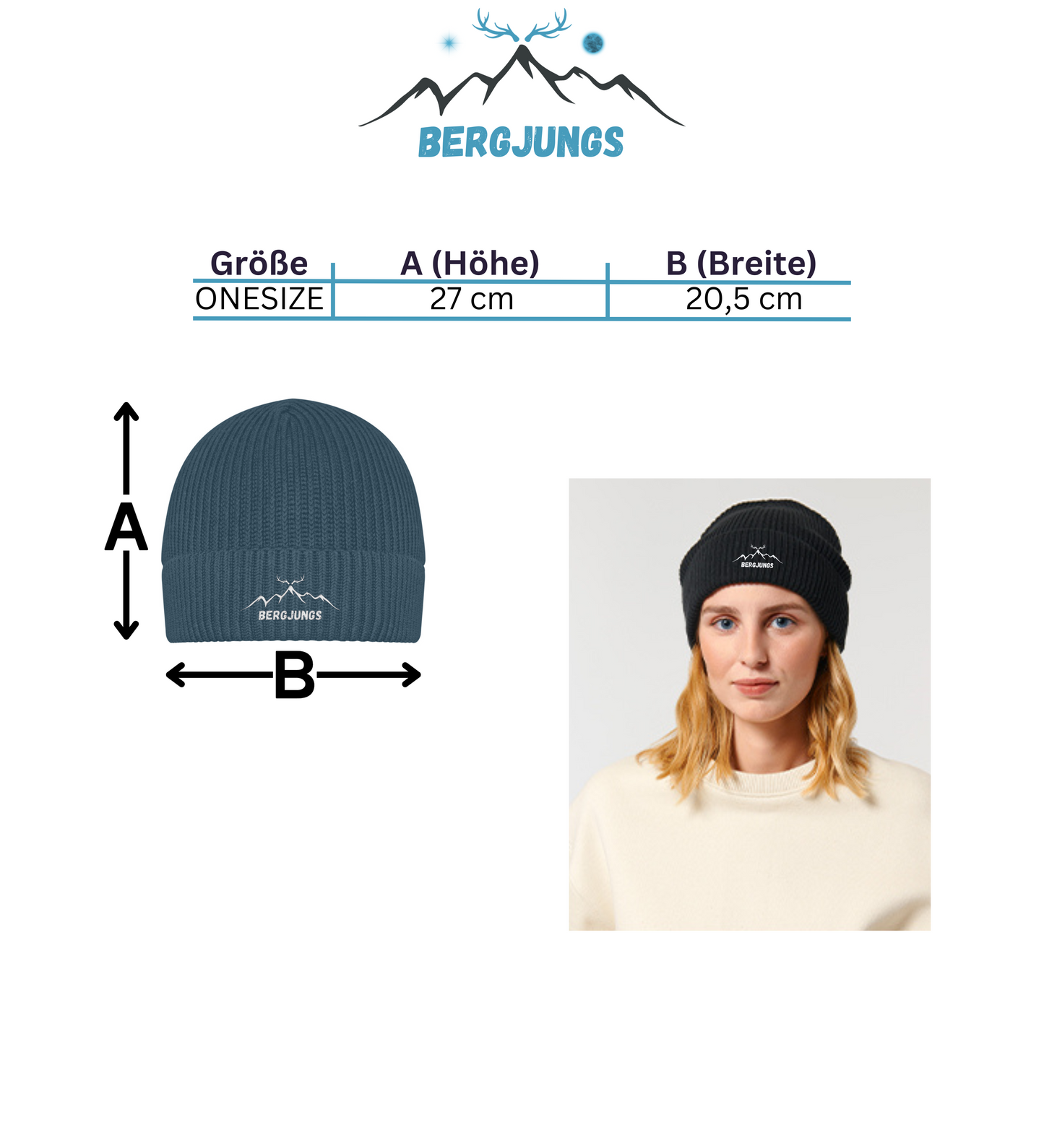 Bergjungs - Organic Fischermütze mit Stick