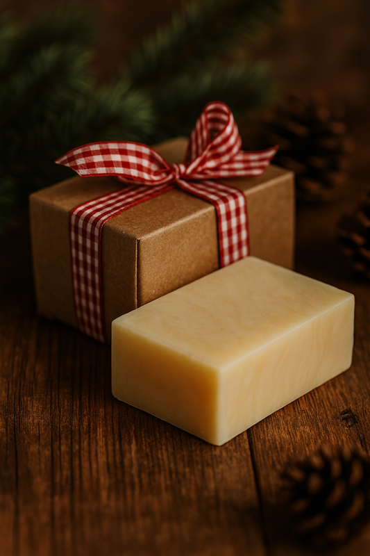 Zirbenseife handgeschöpft 100g kaltgerührt mit Schleife